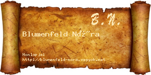 Blumenfeld Nóra névjegykártya